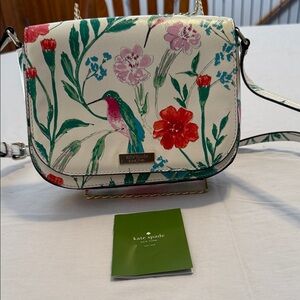 Kate Spade Floral Crossbody Bag - Cream and Green